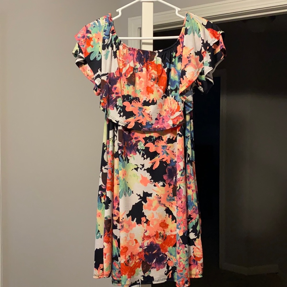 Colorful off the shoulder dress